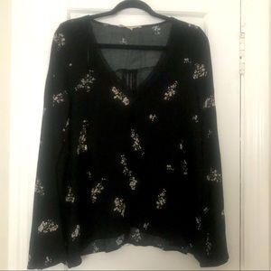LoveStitch Floral Blouse with Bell Sleeves